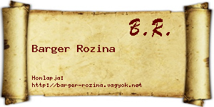Barger Rozina névjegykártya